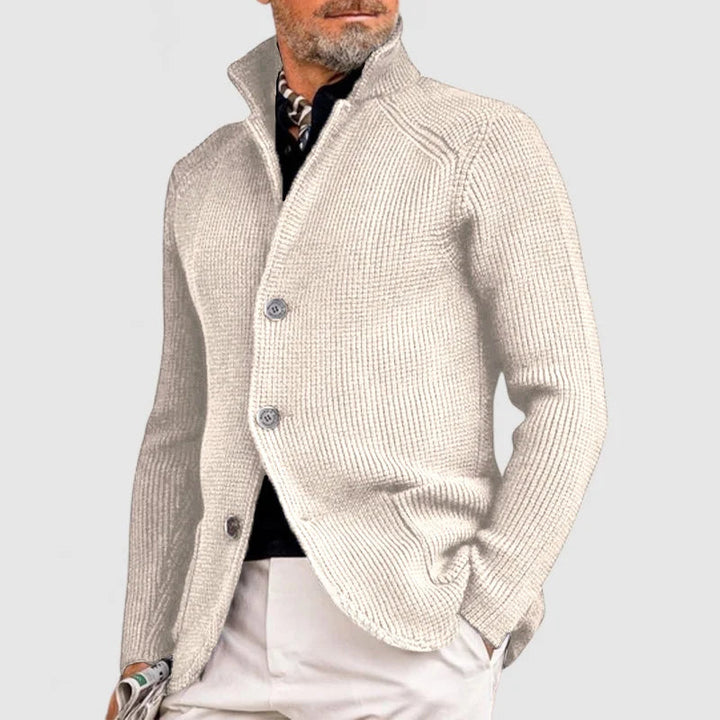 Men’s Cardigan | Button Front Stand Collar