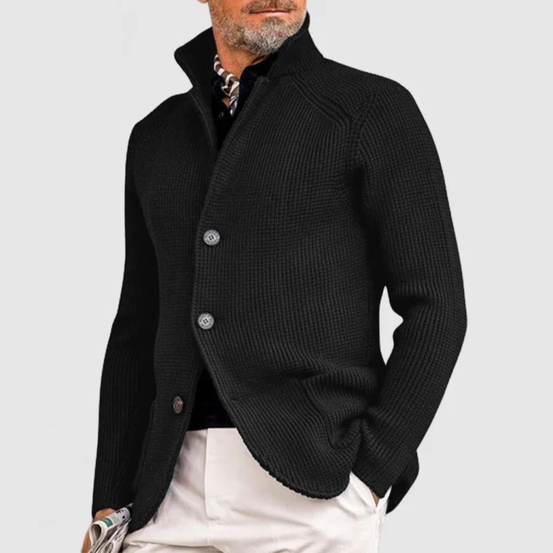 Men’s Cardigan | Button Front Stand Collar