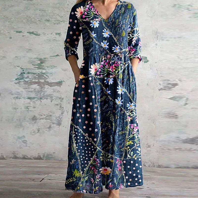 Women's Dress | Patchwork Panels Maxi