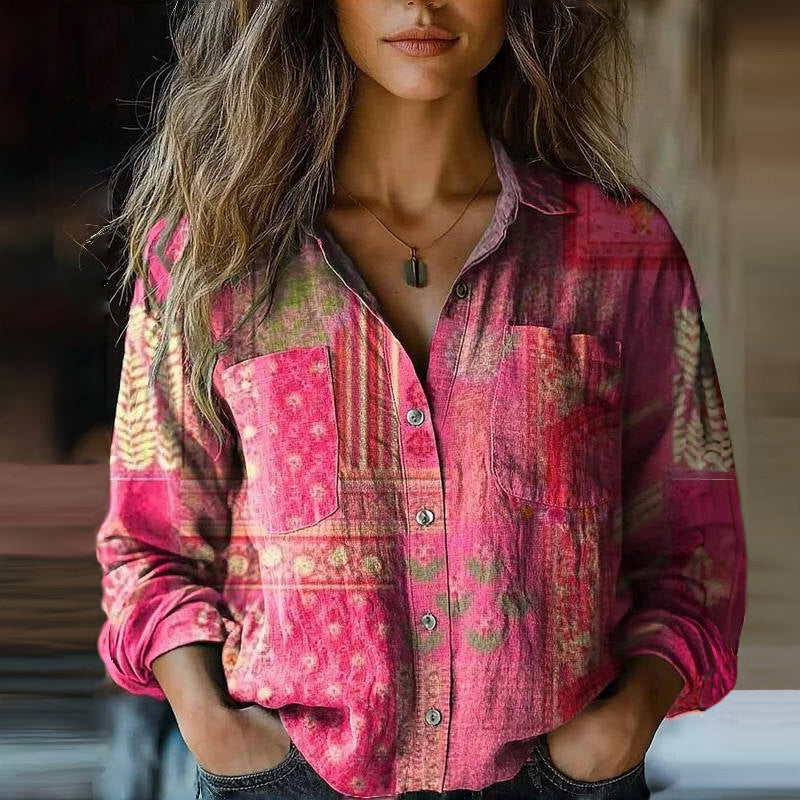 Women’s Blouse | Long Sleeve Vintage Print