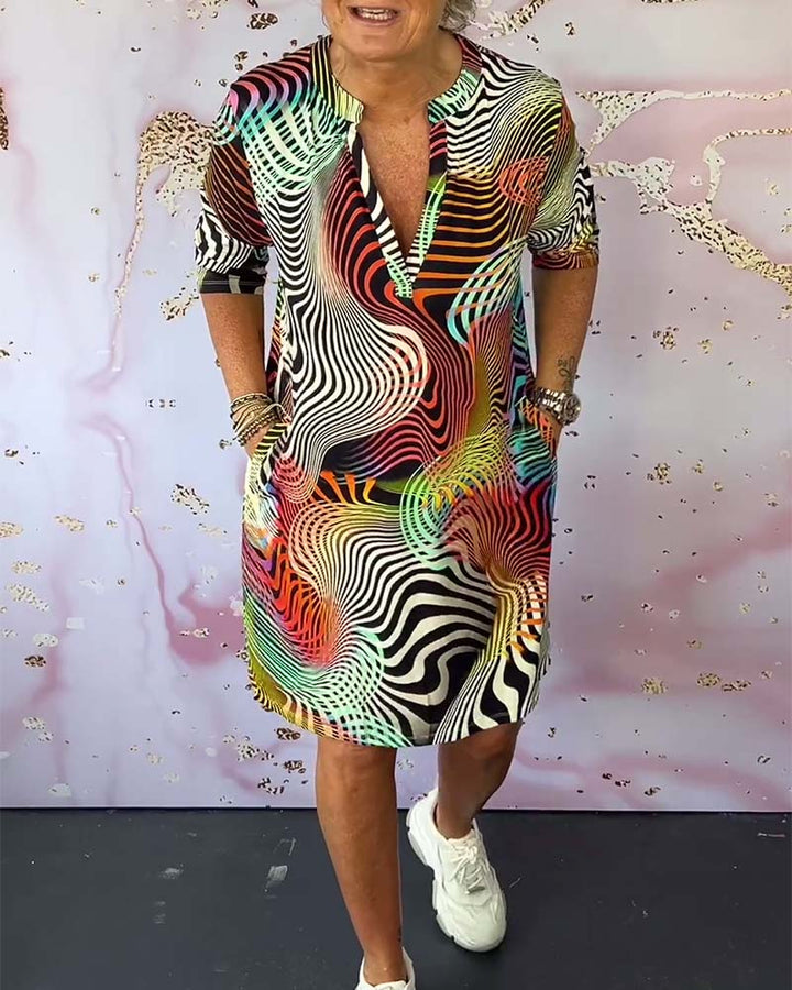 Women’s Dress | Colorful V-Neck Mini