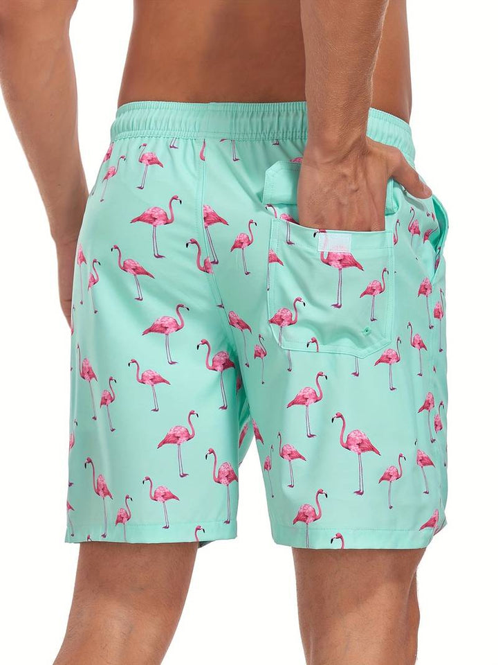 Men's Swim Trunks | Flamingo Print