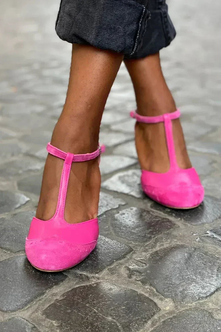 Block Heels for Women | Raised Heel T-strap