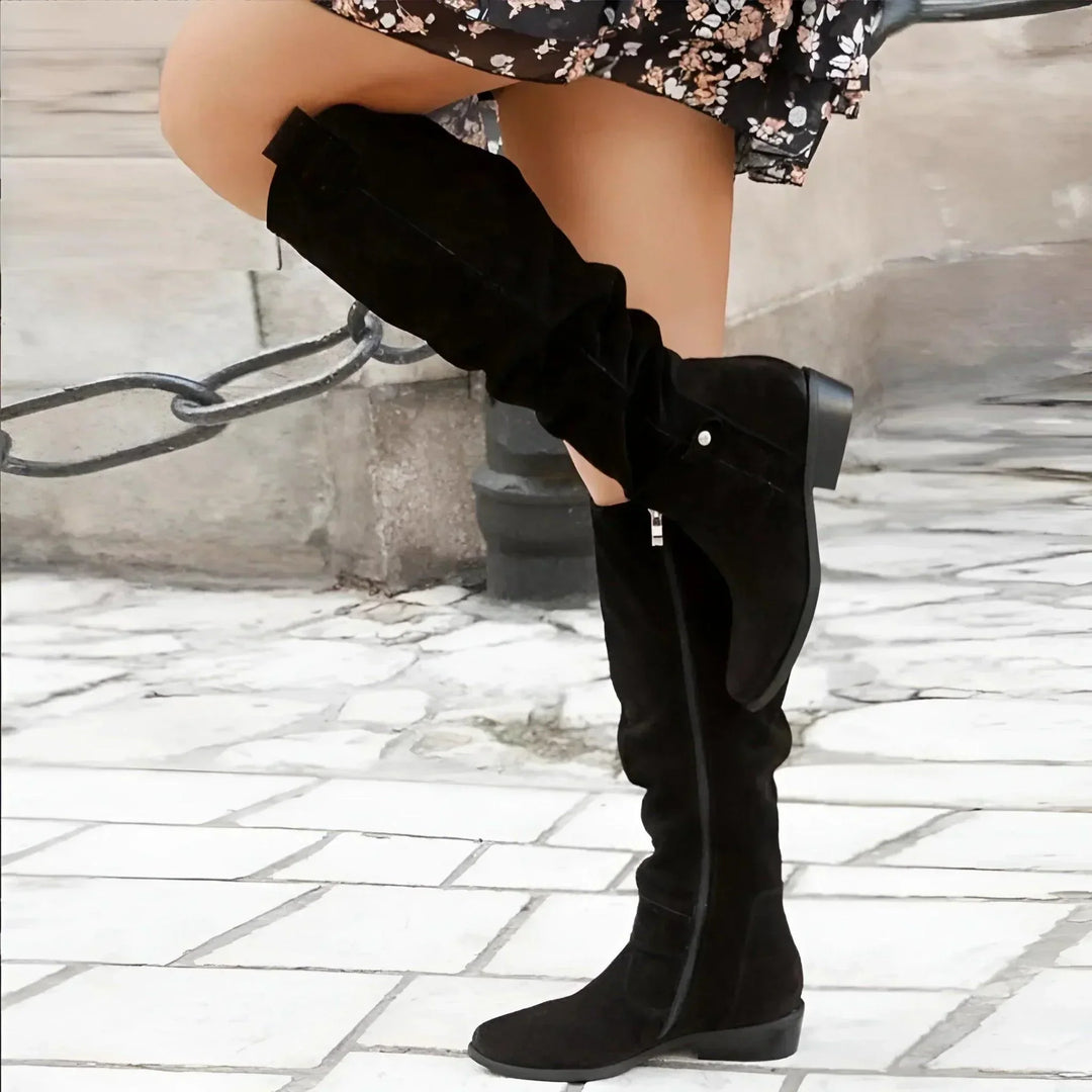 Boots For Women | Block Heel Knee-High