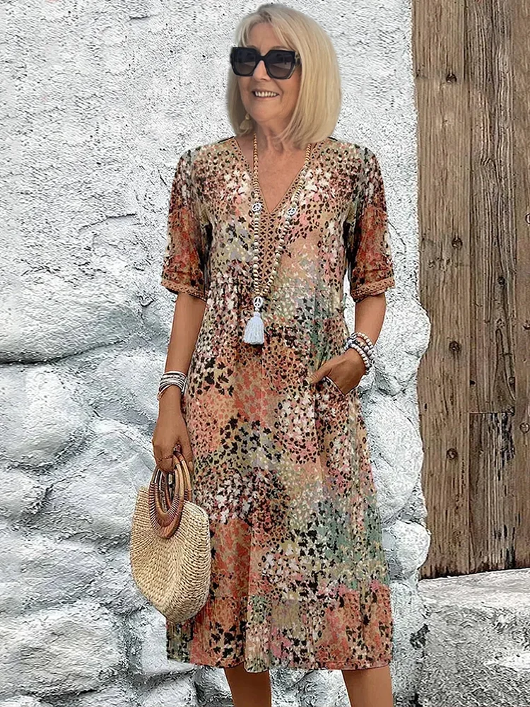 Women's Dress | Multicolor Short Sleeves