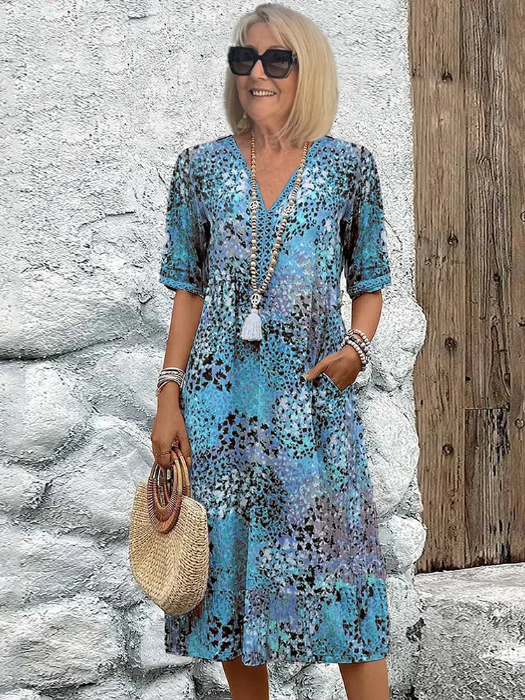 Women's Dress | Multicolor Short Sleeves