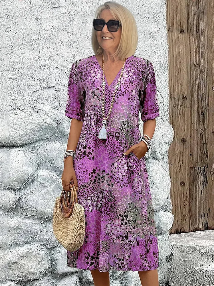 Women's Dress | Multicolor Short Sleeves