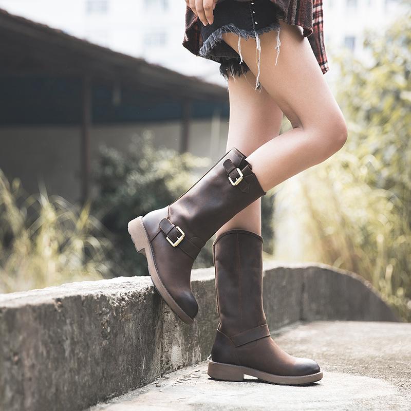 Boots For Women | Round Toe Low Heel