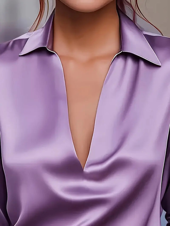 Women’s Blouse | Collared V-Neck