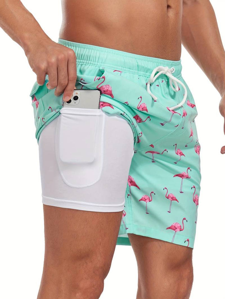 Men's Swim Trunks | Flamingo Print
