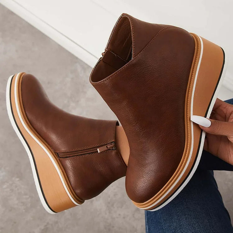 Boots for Women | Side Zip Wedge