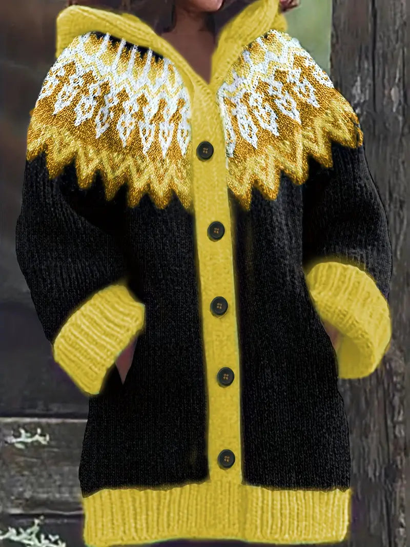 Women’s Cardigan |  Patterned Upper Section