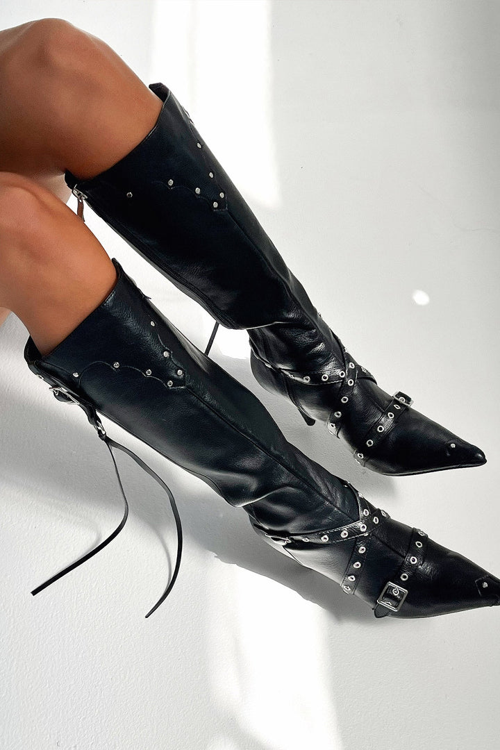 Boots For Women | Knee High Shaft Stud Accents