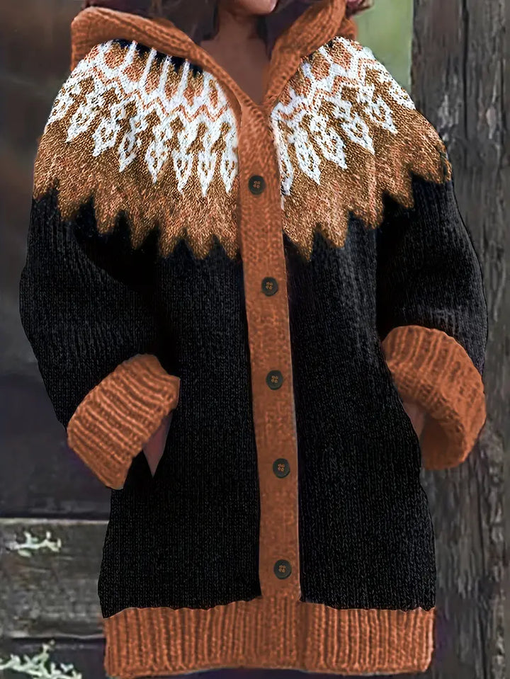 Women’s Cardigan |  Patterned Upper Section