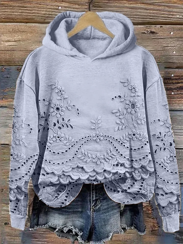 Hoodie for Women | Embroidered Surface Long Sleeve