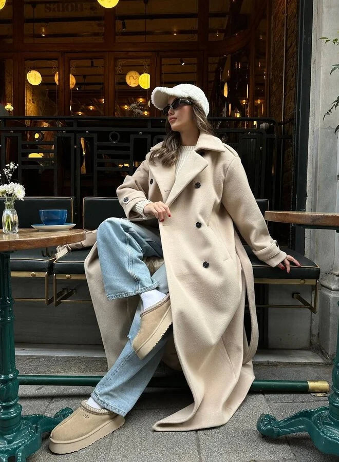 Women’s Coat | Wide Longline Lapel