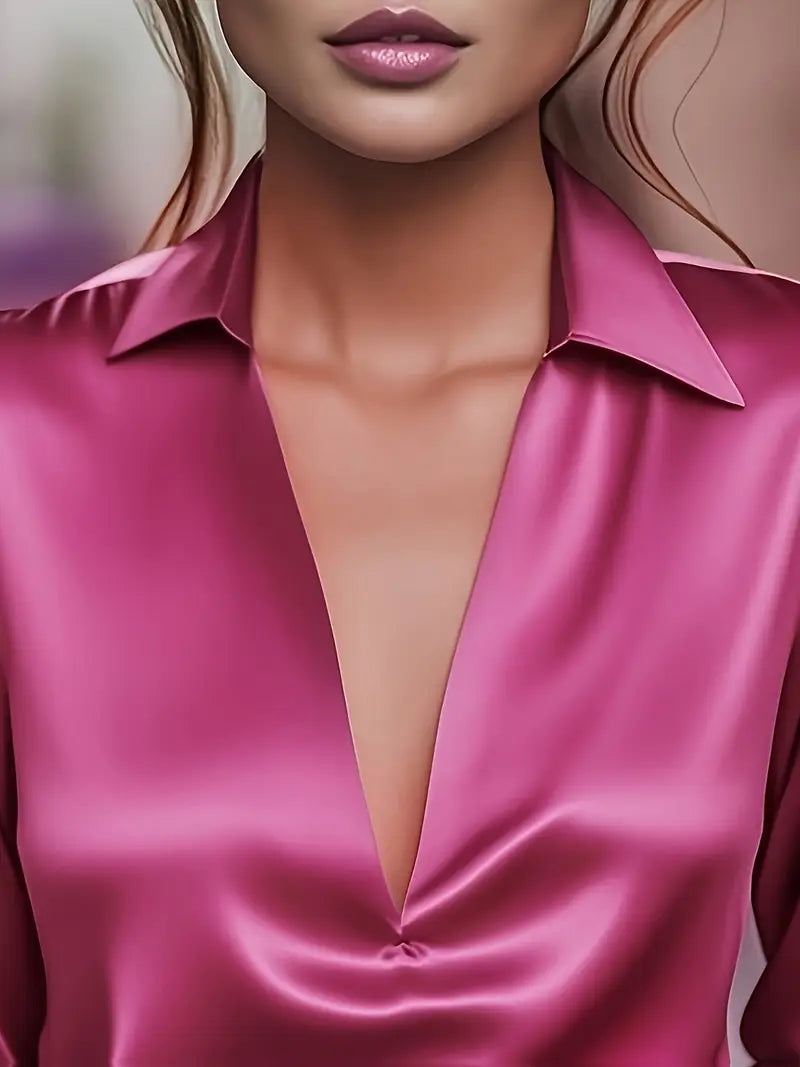 Women’s Blouse | Collared V-Neck