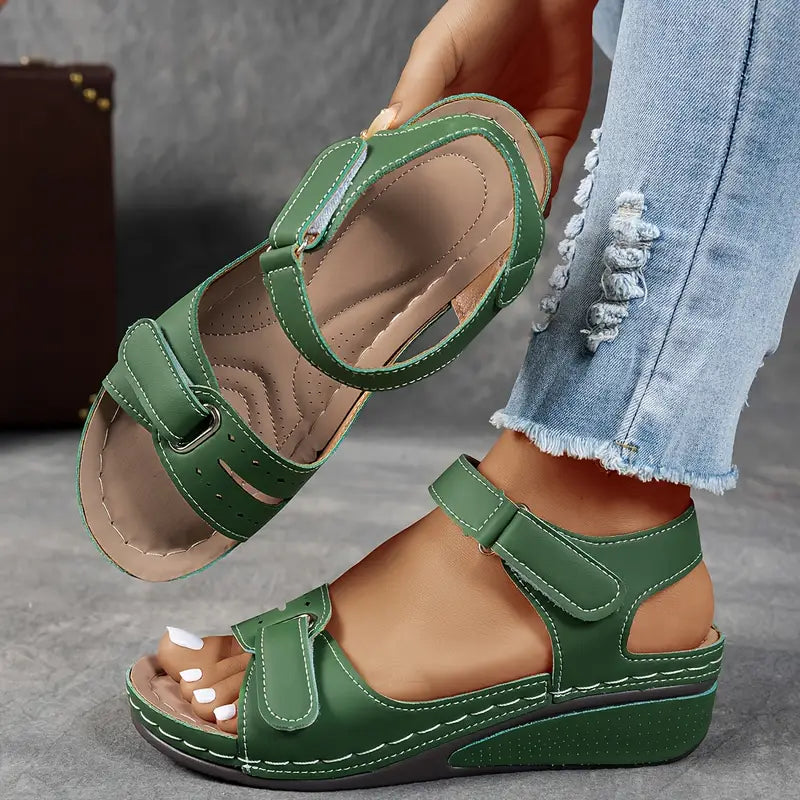 Sandals For Women | Hook And Loop Strap Platform