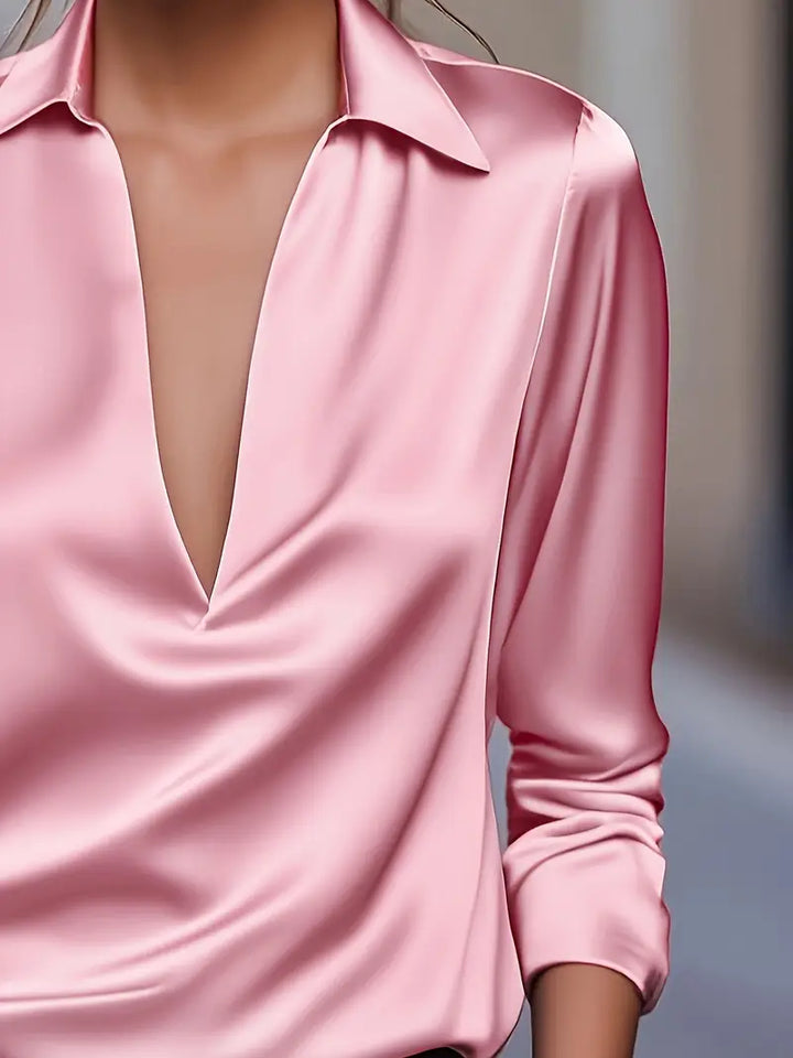Women’s Blouse | Collared V-Neck