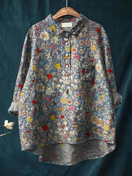 Women’s Blouse | Floral Print Button Front