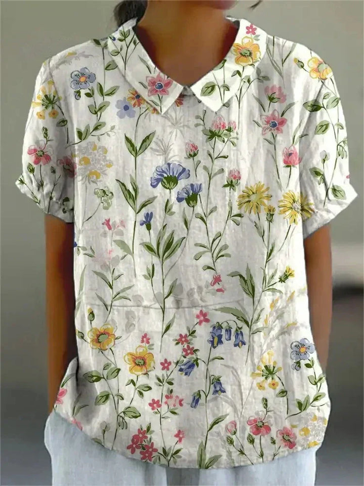Women's Blouse | Collared Neckline Floral Print