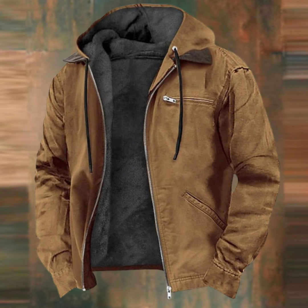 Gareth | Men's Lined Zip-Up Sweat Jacket with Warm Winter Hood