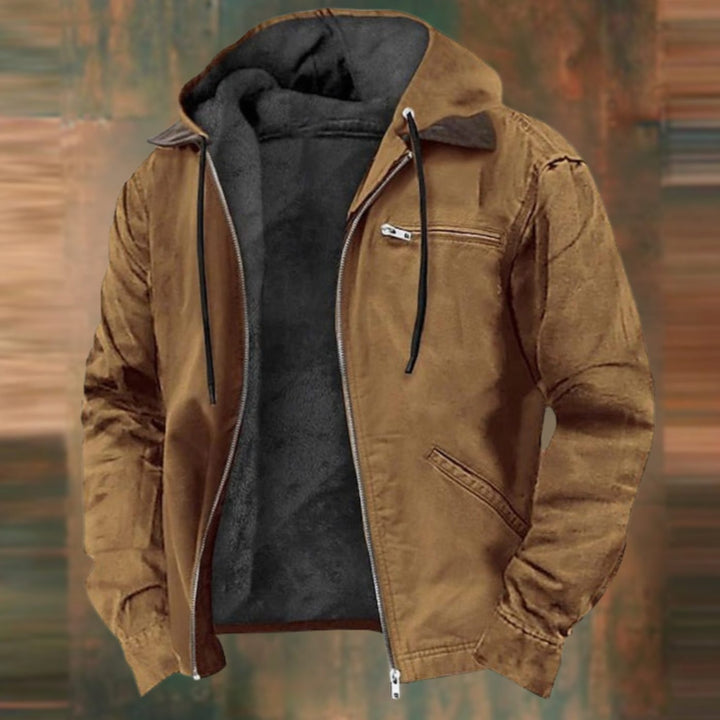 Gareth | Men's Lined Zip-Up Sweat Jacket with Warm Winter Hood