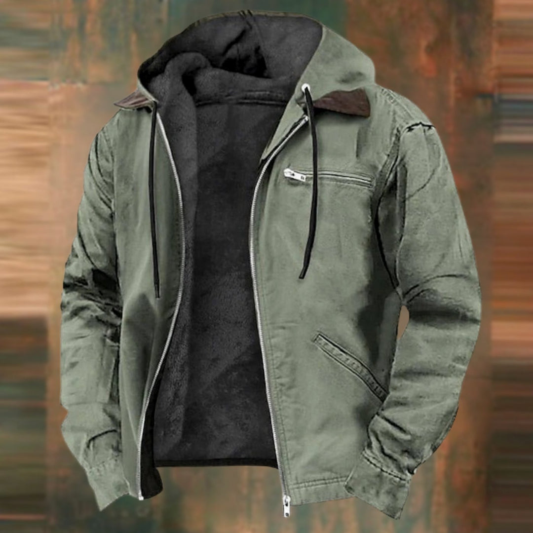 Gareth | Men's Lined Zip-Up Sweat Jacket with Warm Winter Hood