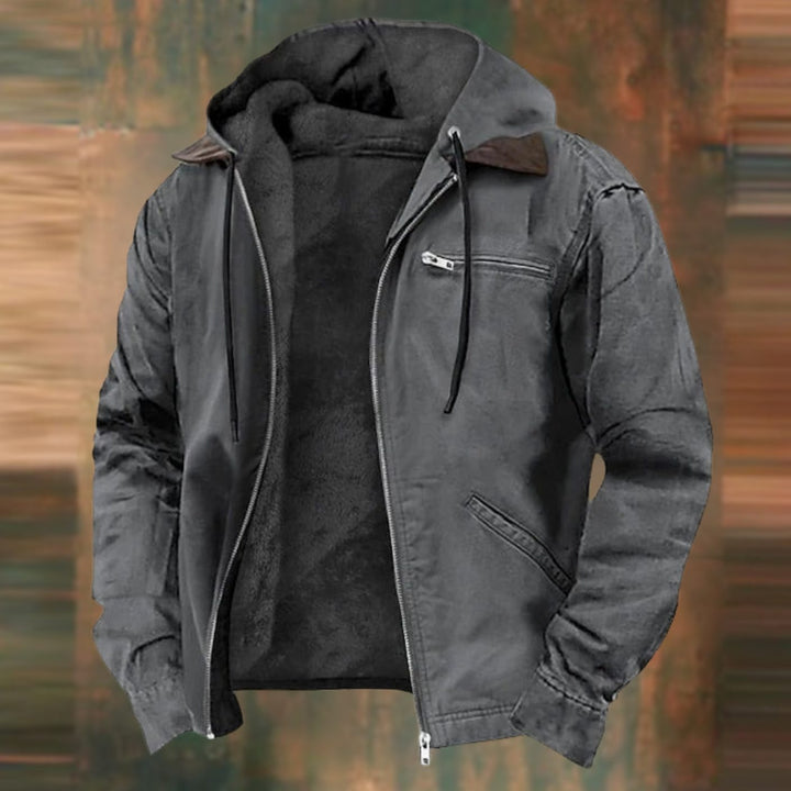 Gareth | Men's Lined Zip-Up Sweat Jacket with Warm Winter Hood