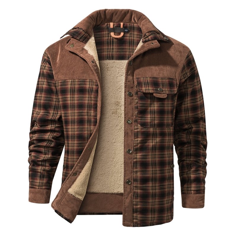 Men's Jacket | Plaid Button Front