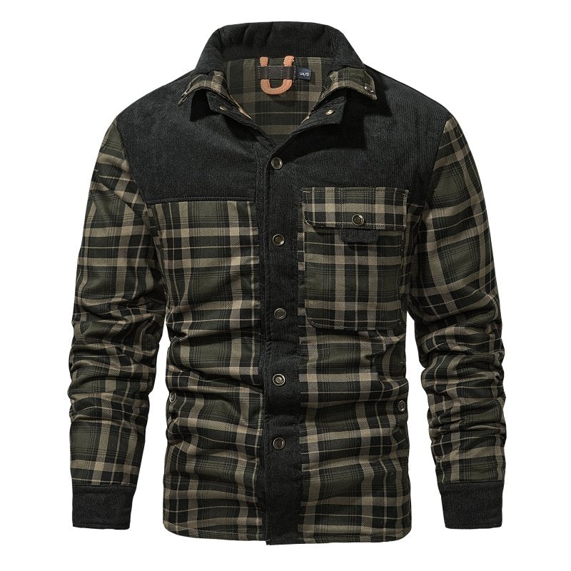 Men's Jacket | Plaid Button Front