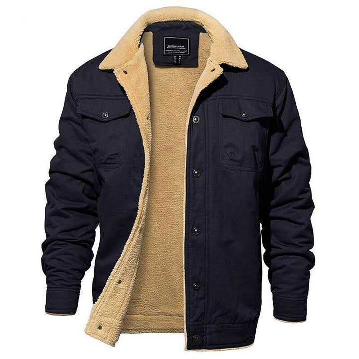 Men's Winter Jacket | Button Front Sherpa Lined