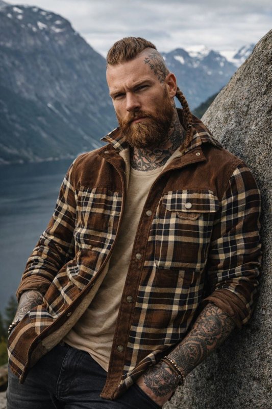 Men's Jacket | Plaid Button Front