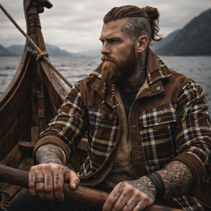 Men's Jacket | Plaid Button Front