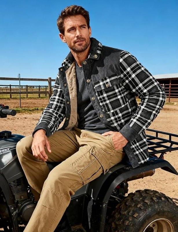 Men's Jacket | Plaid Button Front