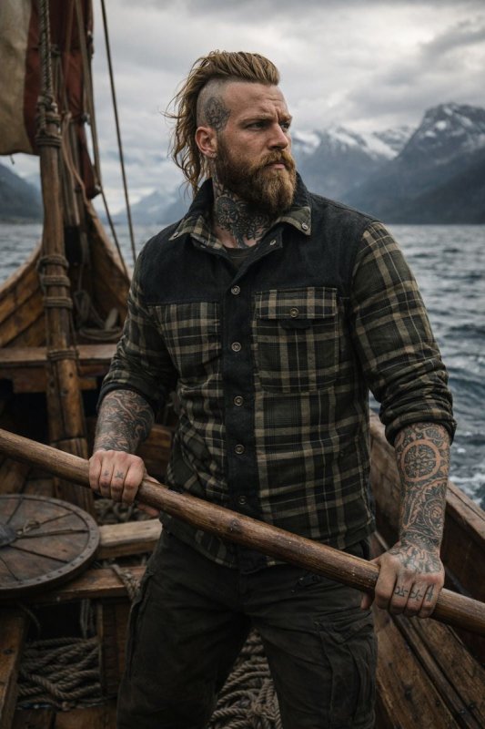 Men's Jacket | Plaid Button Front