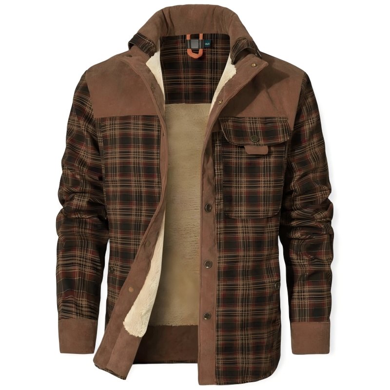 Men's Jacket | Plaid Snap-Front Shirt