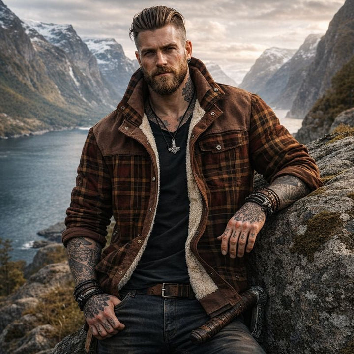 Men's Jacket | Plaid Snap-Front Shirt