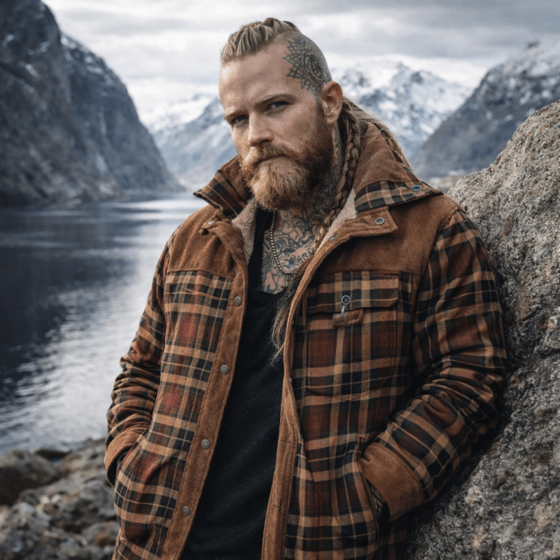 Men's Jacket | Plaid Snap-Front Shirt