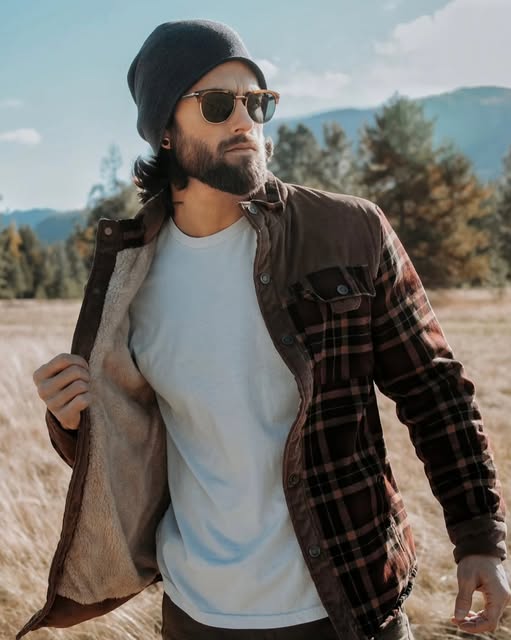 Men's Jacket | Plaid Snap-Front Shirt