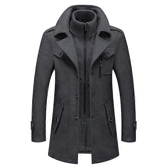 Men's Winter Coat | Zip-Up Button Detail