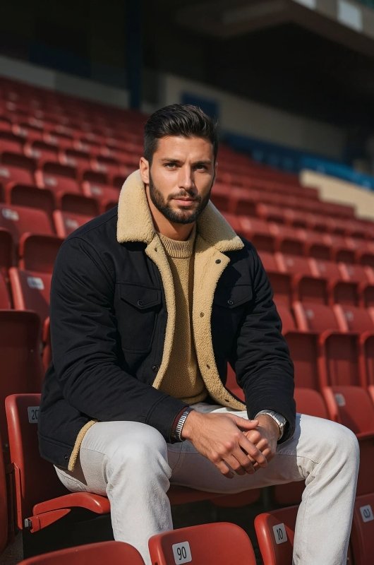 Men's Winter Jacket | Button Front Sherpa Lined