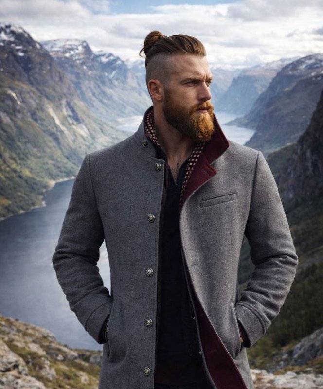 Men's Winter Coat | Stand Collar Button Front