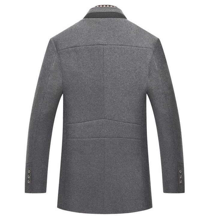 Men's Winter Coat | Stand Collar Button Front