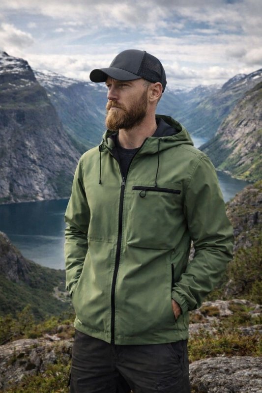 Men's Jacket | Zip-Up Detachable Hood