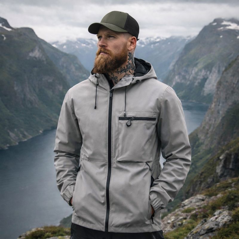 Men's Jacket | Zip-Up Detachable Hood