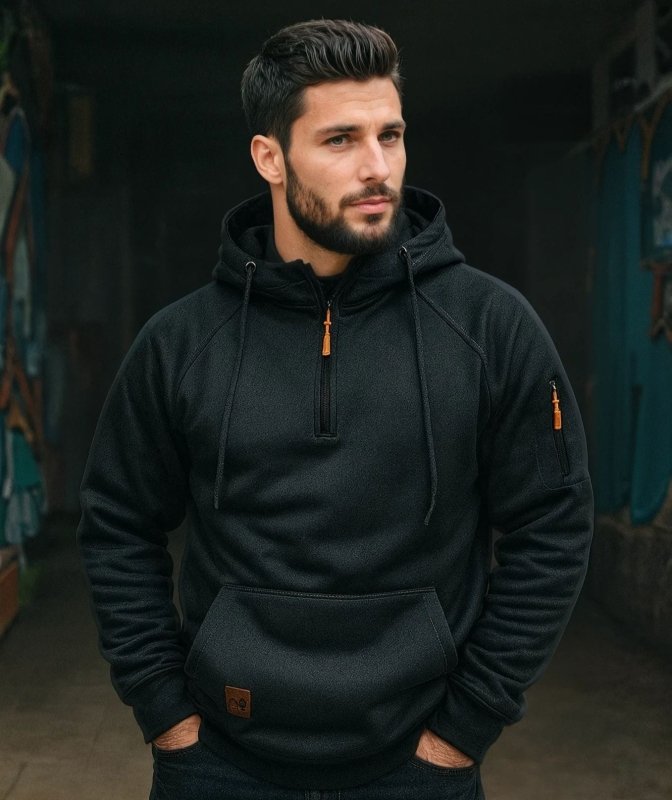 Men's Hoodie | Half-Zip Hoodie with Pocket