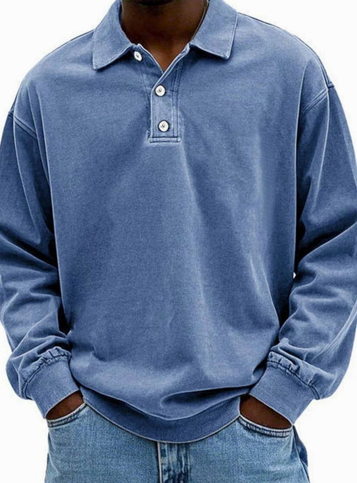 Howard | Men's Vintage Long Sleeve Relaxed-Fit Polo Shirt