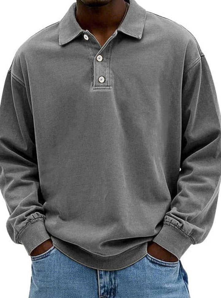 Howard | Men's Vintage Long Sleeve Relaxed-Fit Polo Shirt