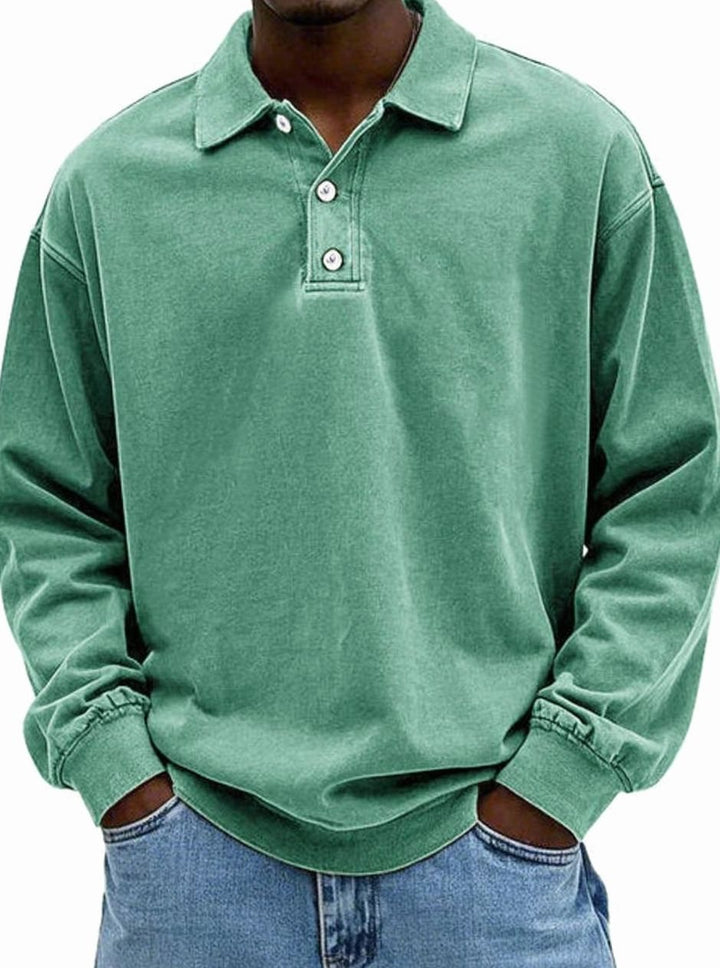 Howard | Men's Vintage Long Sleeve Relaxed-Fit Polo Shirt